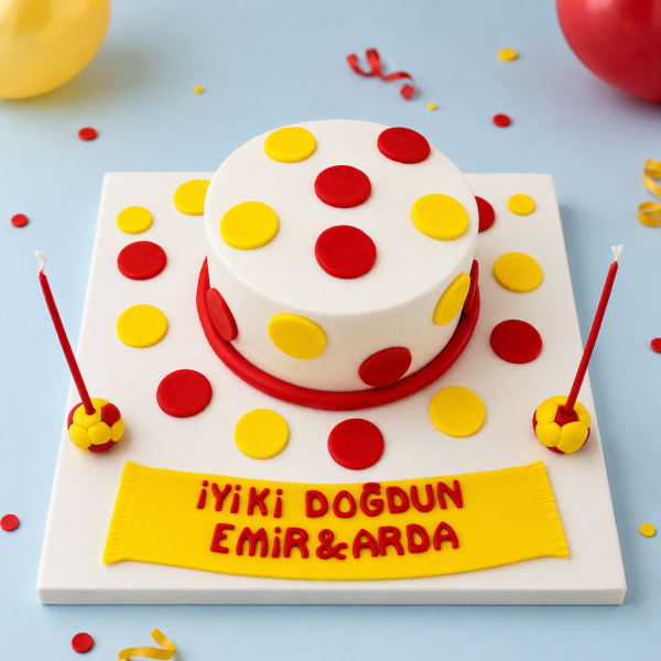 Sarı Kırmızı Puantiye
